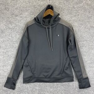 Under Armour Sweatshirt Women Small Pullover Mesh Shoulders Cowl Neck Thumb Hole